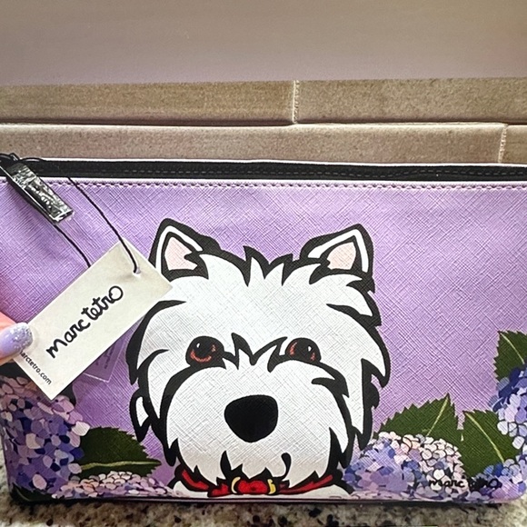 Marc Tetro Lavender Dog Print Travel Pouch - Picture 3 of 9